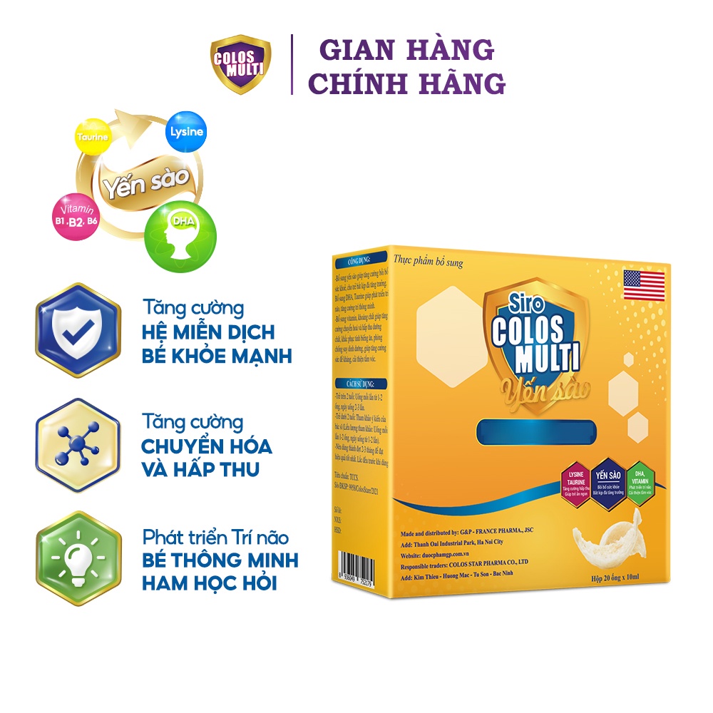 [Combo tiết kiệm] 1 hộp sữa non Colosmulti Pedia Gold + 1 hộp sữa bột Pro+ 3 + 1 hộp Siro yến sào