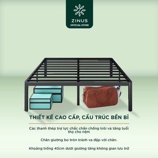 Giường Sắt Với Thanh Đỡ Bằng Thép - 16in Metal Platform Bed Frame with Steel Slat Support