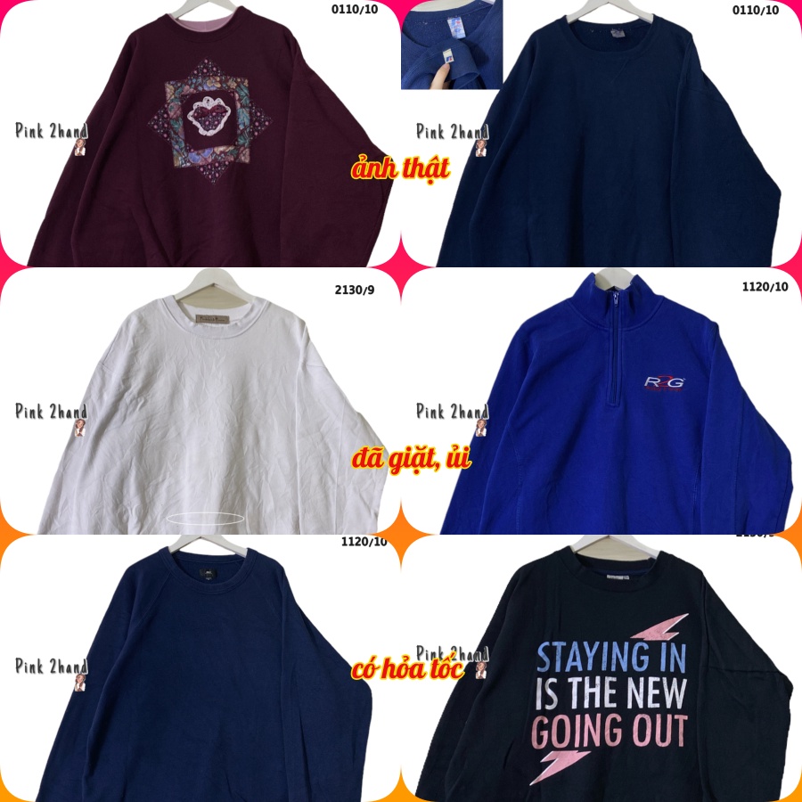 Áo Sweater Oversize Freestyle nữ, nam 2hand, chất dày, size XL/XXL - 030123-1
