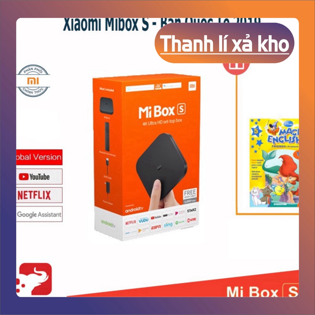 Android Tivi Box Xiaomi Mibox S 4K 2019 Bản Quốc Tế Tiếng Việt tìm kiếm giọng nói - phân phối chính hãng