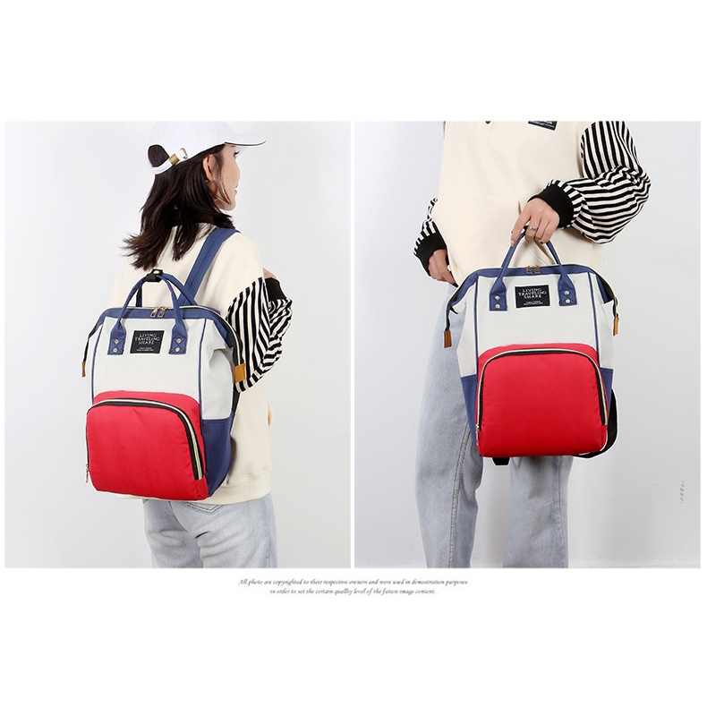 Balo thời trang phong cách Hàn Quốc dày dặn chống thấm nước dùng để bỉm tả sữa cho các mẹ - BEE GEE –BLTT34535