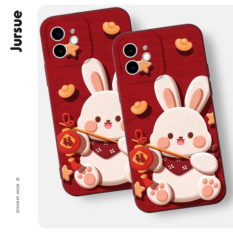 Ốp lưng JURSUE ốp iphone Tết Tết hoạt hình dễ thương đẹp độc lạ vintage Cho iPhone 15 14 13 12 11 Pro Max SE 2020 X XR XS 8 7 ip 6S 6 Plus kute XYH1157