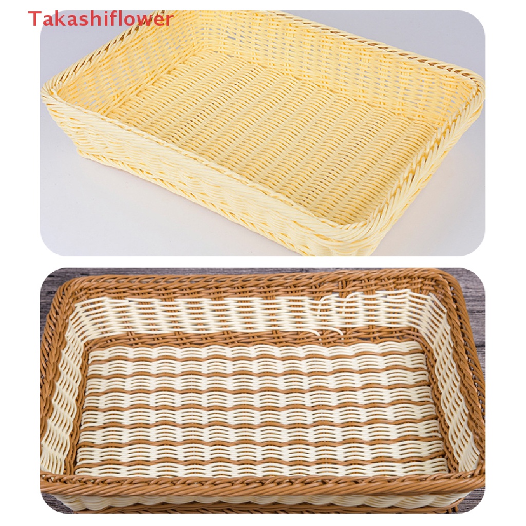 Giỏ Đan Mây Hình Chữ Nhật Đựng Trái Cây Để Bàn Tiện Dụng