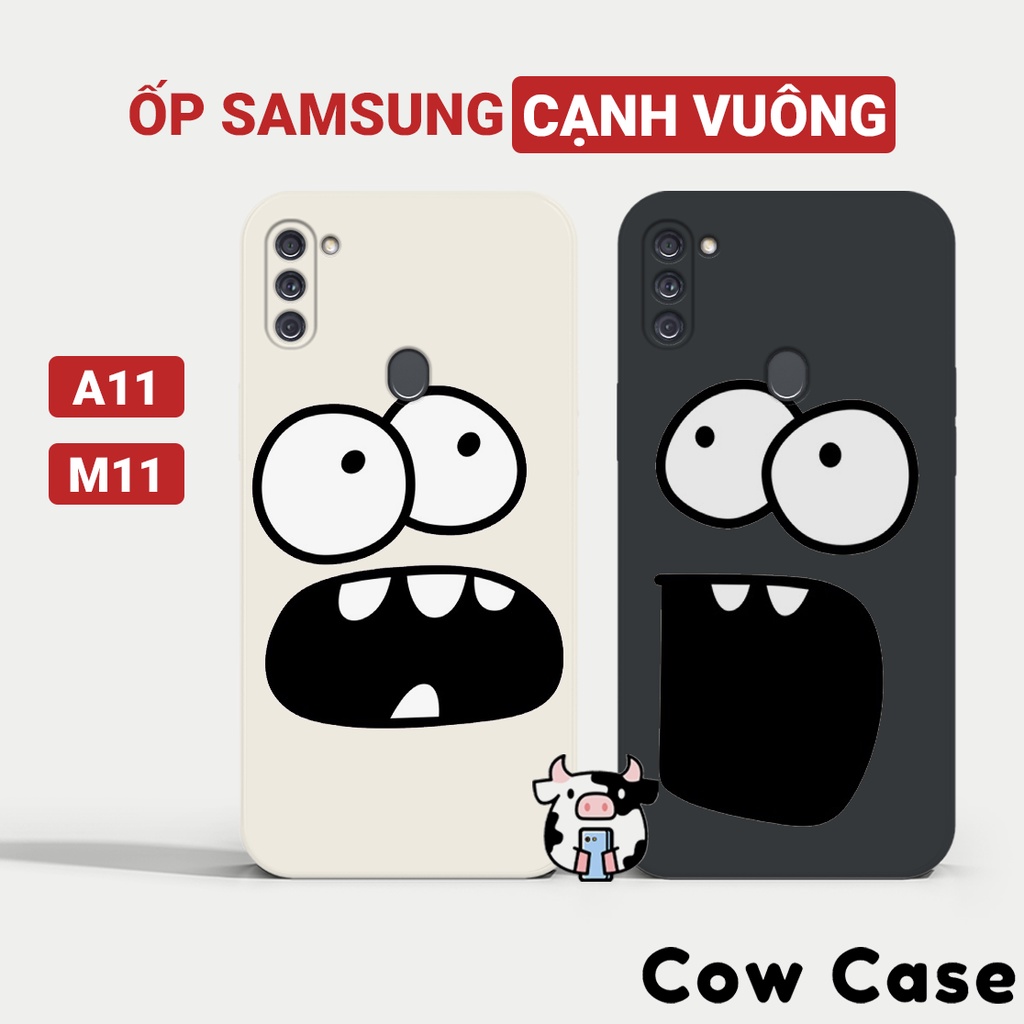 Ốp lưng Samsung A11 , M11 cạnh vuông Cowcase | Vỏ điện thoại SS galaxy bảo vệ camera toàn diện BC8