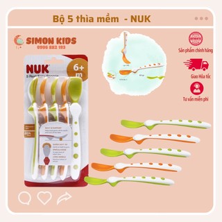 Bộ 5 thìa mềm nuk cho bé - 6m+