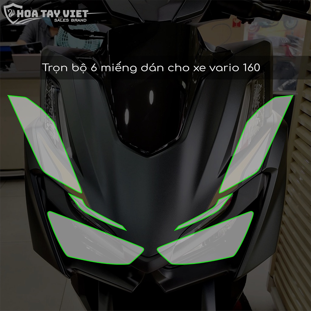 Decal TITAN dán CHÓA ĐÈN VARIO 160 màu xanh lam cánh cam chống trầy xước HONDA VARIO 160