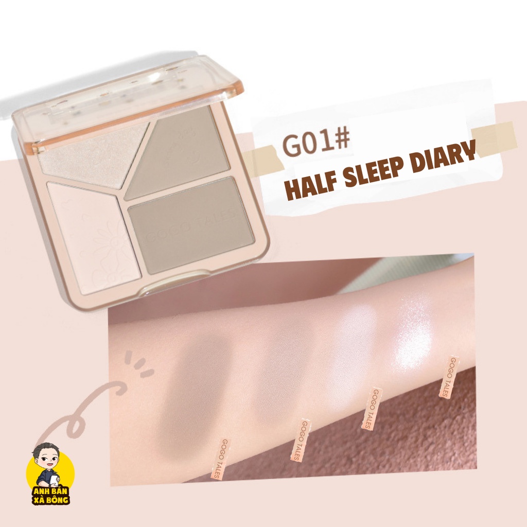 Bảng Phấn Tạo Khối & Bắt Sáng GOGOTALES Natural Light And Shadow Stereoscopic Grooming GT431