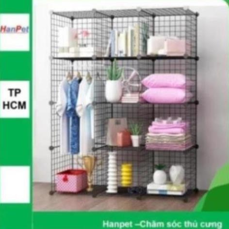 Bộ Chuồng quây chó mèo sóc thỏ 11 lưới + 1cửa+ Chốt Chuồng sắt sơn tĩnh điện -Chuồng quây chó mèo