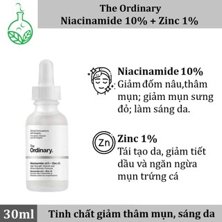 [Hàng Auth] The Ordinary Niacinamide 10% + Zinc 1% - Tinh chất giảm thâm mụn