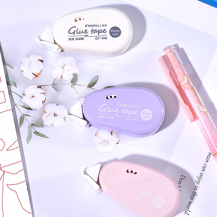 Cuộn Băng Keo Hai Mặt 6mm * 6m Họa Tiết Chấm Bi Độc Đáo Trang Trí Album Ảnh / Văn Phòng DIY