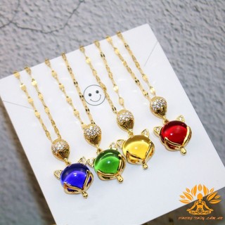 Mặt dây chuyền hồ ly rose beryl tình duyên may mắn tài lộc tặng kèm dây đeo, hộp gấm cao cấp