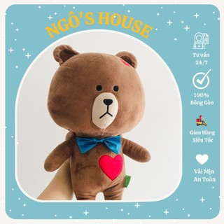 Gấu thú nhồi bông Brown dễ thương hàng nhập size nhỏ 35cm - NGỐ'S HOUSE