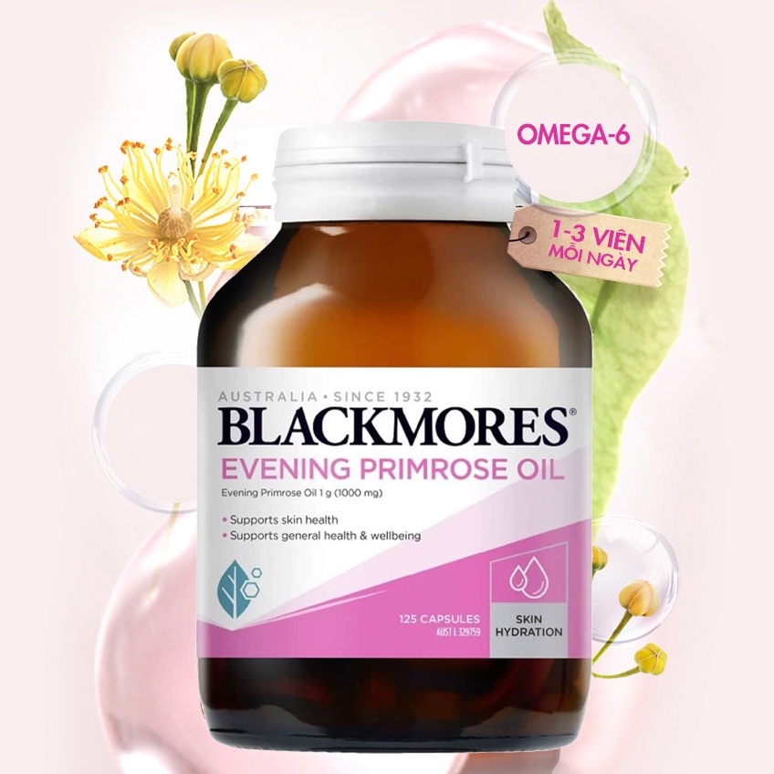 Combo 3 Hộp Tinh dầu hoa anh thảo Blackmores Evening Primrose Oil Blackmores 125 viên giúp cải thiện nội tiết tố
