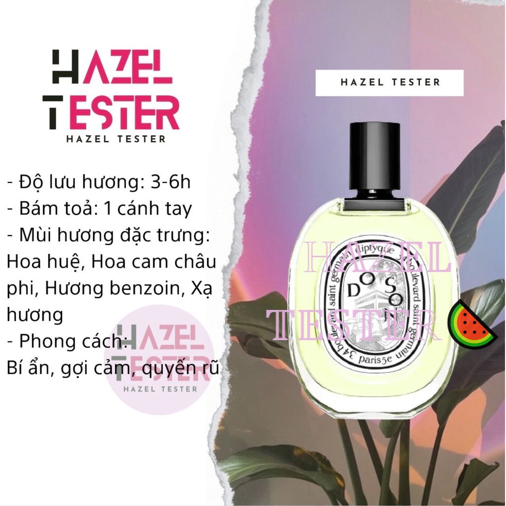 ✨ Nước Hoa Diptyque DoSon EDT [ʜᴀᴢᴇʟ ᴛᴇsᴛᴇʀ]