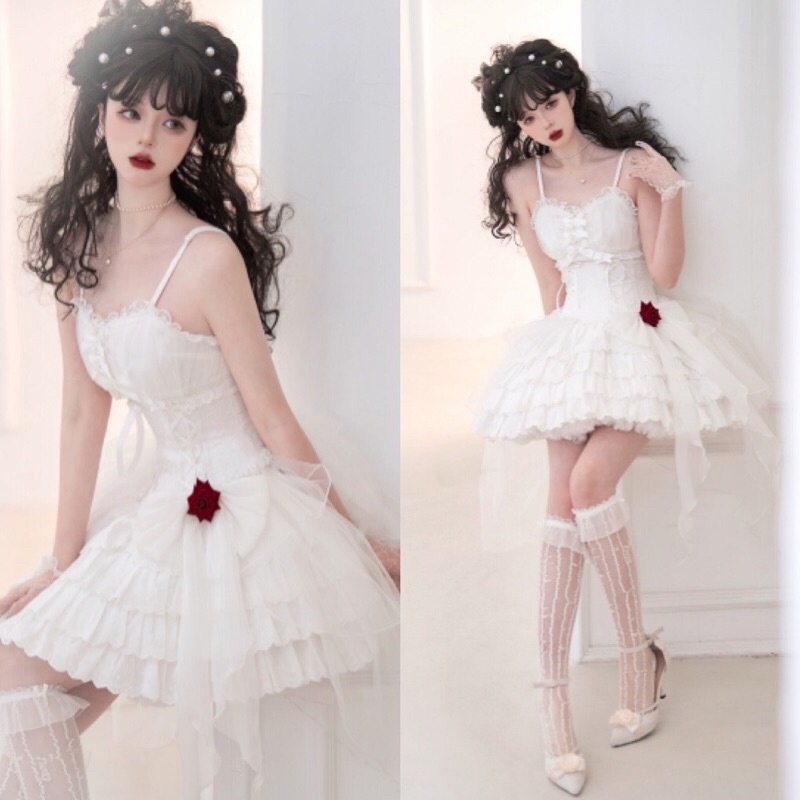 YAS0413-Váy JSK lolita hoa hồng
