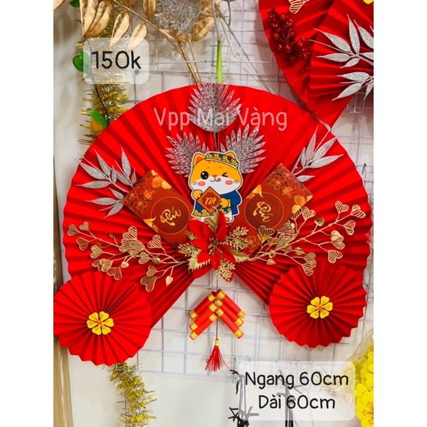 Quạt Treo Tết Mèo 2023 Size 60x60cm