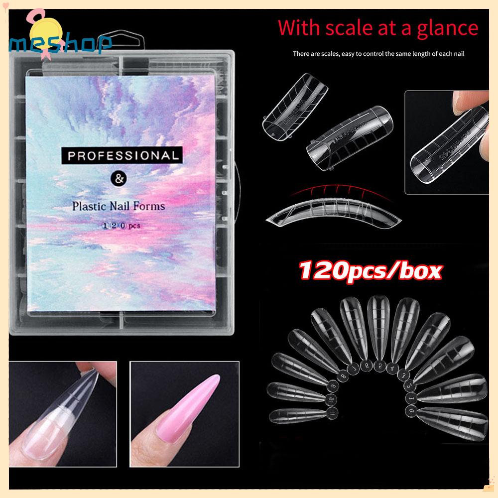 Set 120 Móng Tay Giả Trong Suốt Dùng Nối Dài UV