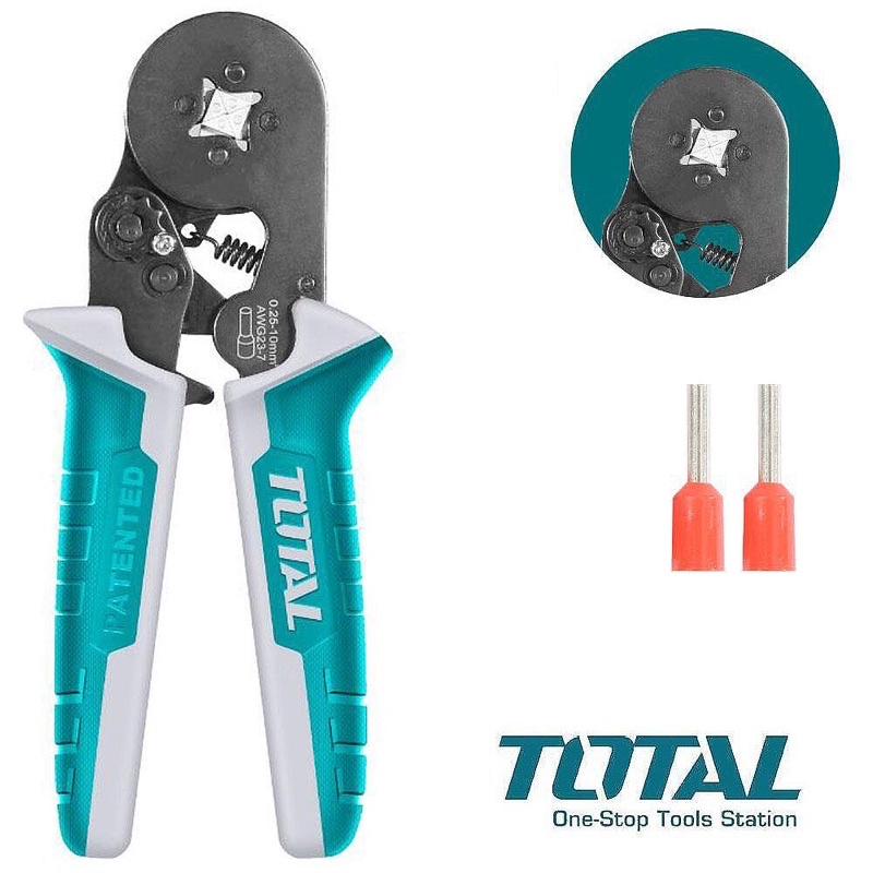 ĐỒ NGHỀ TOTAL Kềm bấm cos đầu dây cách điện AWG23-7 THCPG2510