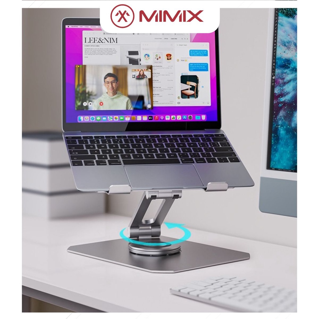 Giá đỡ Laptop Máy tính bảng, iPad L360 Công thái học - Đế tản nhiệt kê laptop hợp kim nhôm xoay 360 độ có thể gập lại