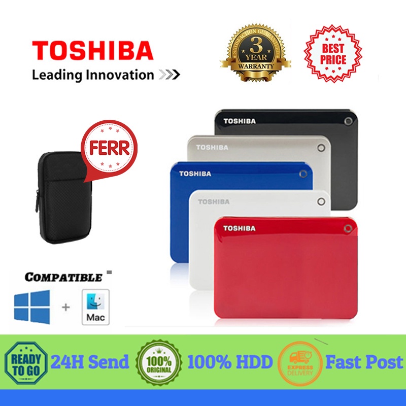Toshiba New Rear Plus Slim 1TB / 2TB - Hardisk + Túi Đựng Miễn Phí