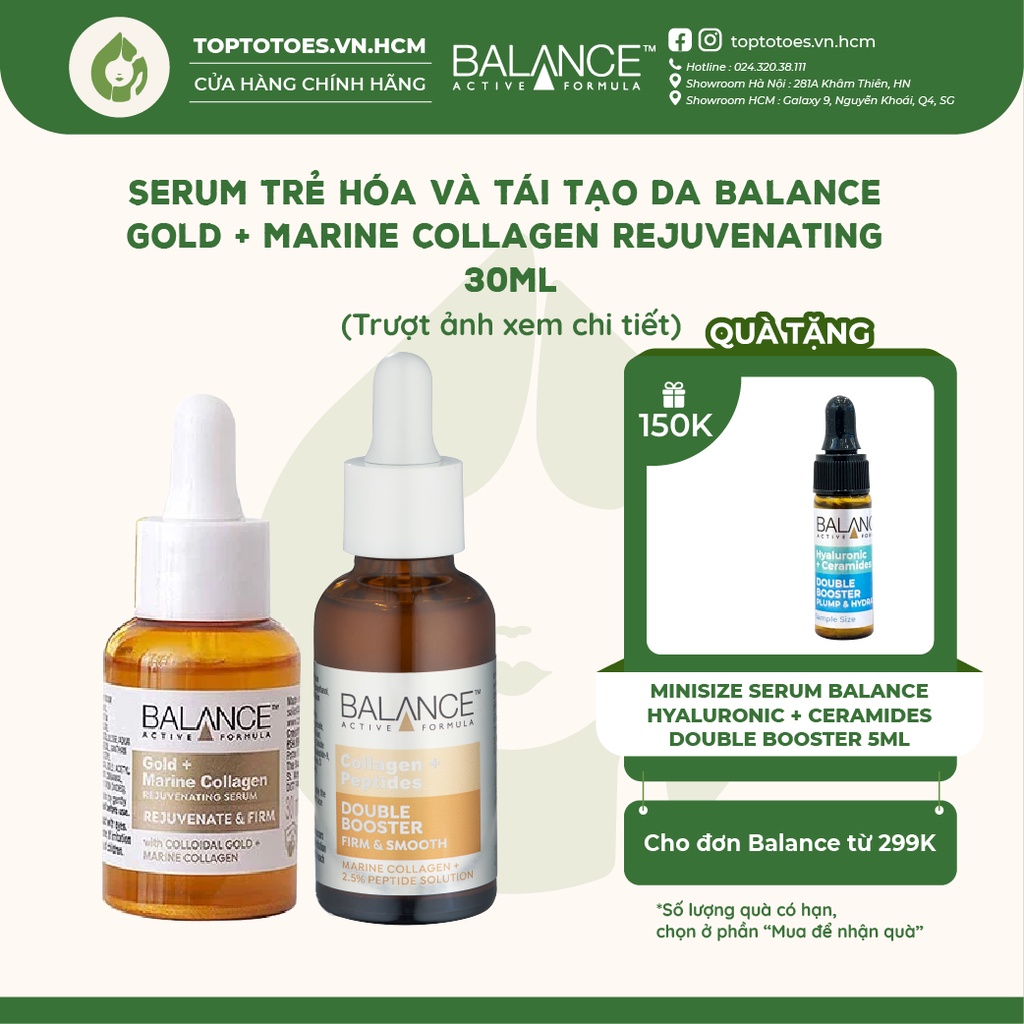 Serum trẻ hóa và tái tạo da Balance Gold + Marine Collagen Rejuvenating 30ml [NHẬP KHẨU CHÍNH HÃNG 100%]