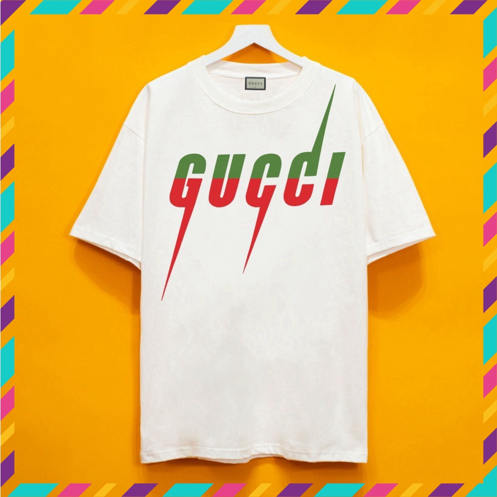 > Áo Phông Tay Lỡ Gucci In Hình Tia Sét Áo Thun Gucci BLADE Form Rộng - aothununisex Free Ship >