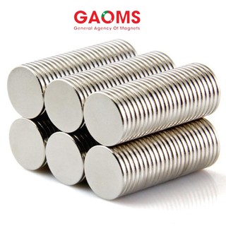 Nam châm Neodymium mạ Niken siêu mạnh GAOMS, kích thước phi 14 dày 1mm