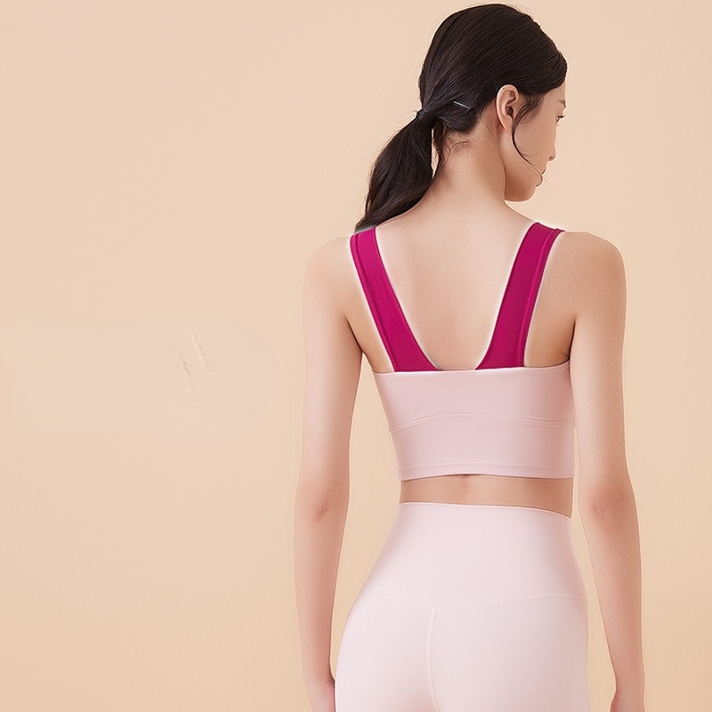 Áo Ngực Thể Thao Phối Màu Tương Phản Thời Trang Tập Yoga