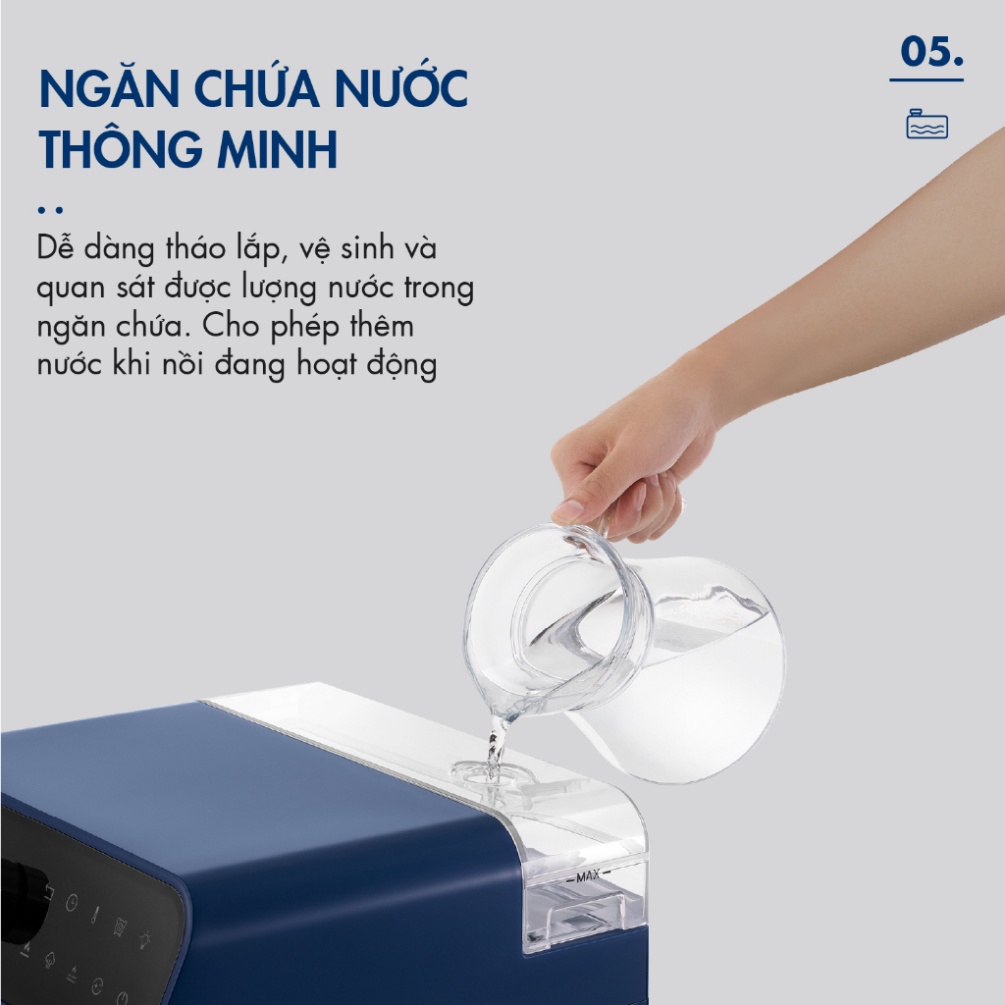 Nồi Chiên Hơi Nước DINGO DSF16 - Công Nghệ Mới Hấp Chiên Kết Hợp - Dung Tích 16L - Hàng Chính Hãng - Bảo Hành 24 Tháng