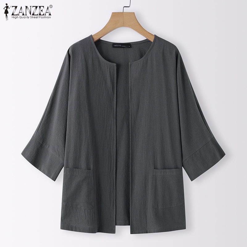 Áo khoác ZANZEA tay lỡ 3/ 4 phong cách cổ điển thanh lịch dành cho nữ