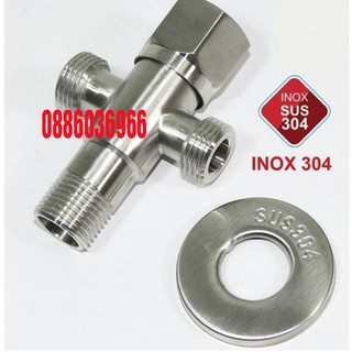 Khoá van t giảm áp inox sus 304 cầu - tê chia nước 2 đâu ren ngoài phi 21mm