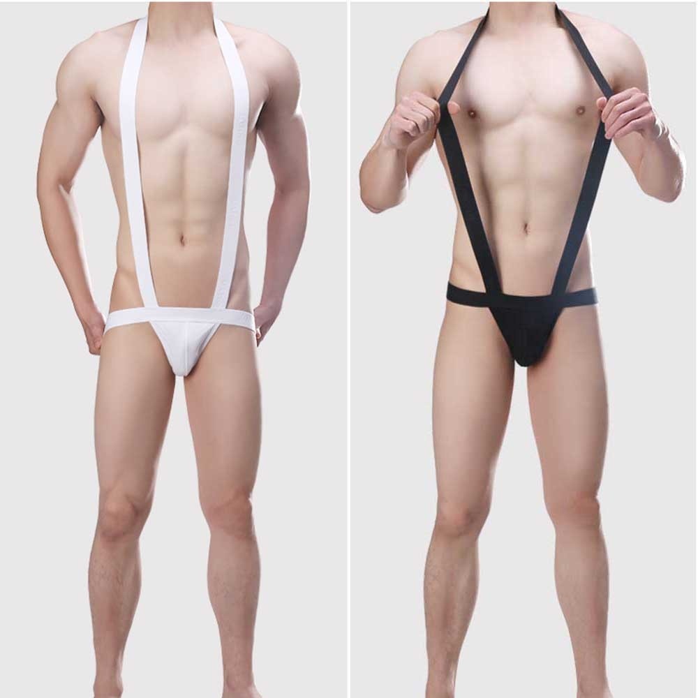Bodysuit Strappy Thongs Underwear Briefs Men Sheath Hollow Out Leotard