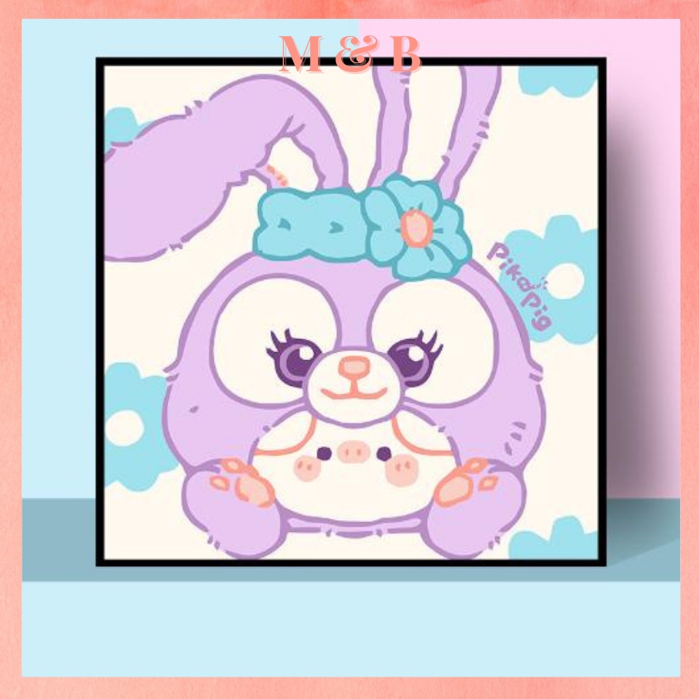 Tranh Sơn Dầu Số Hóa Tranh Tô Màu 20x20 Disney lợn hồng đáng yêu Nhiều Mẫu, Đồ Chơi Cho Trẻ