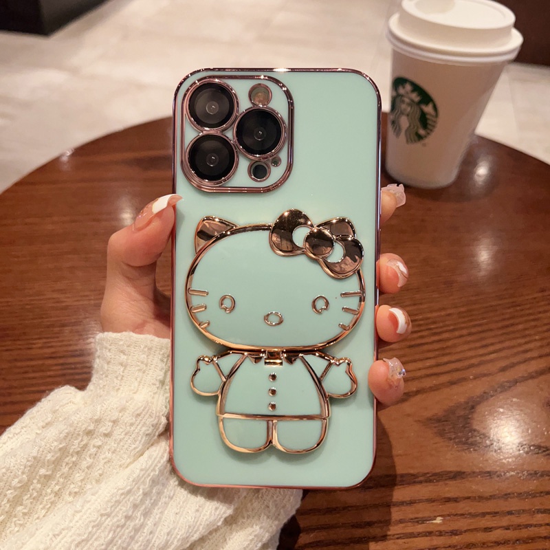Ốp Điện Thoại TPU Mềm Mạ Điện Chống Sốc In Hình Hello Kitty Cho Samsung Galaxy A12 A13 A10 A10s A11