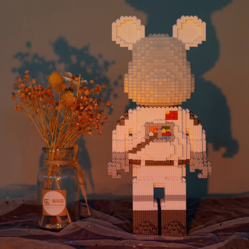 Đồ chơi mô hình lắp ráp Gấu Bearbrick 3D size 12cm lắp ráp xếp hình mini 3D dễ thương
