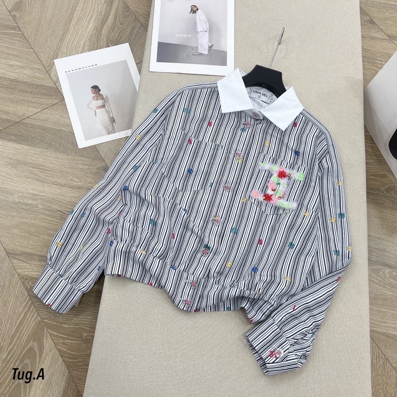 Sơ mi kẻ CN bo gấu