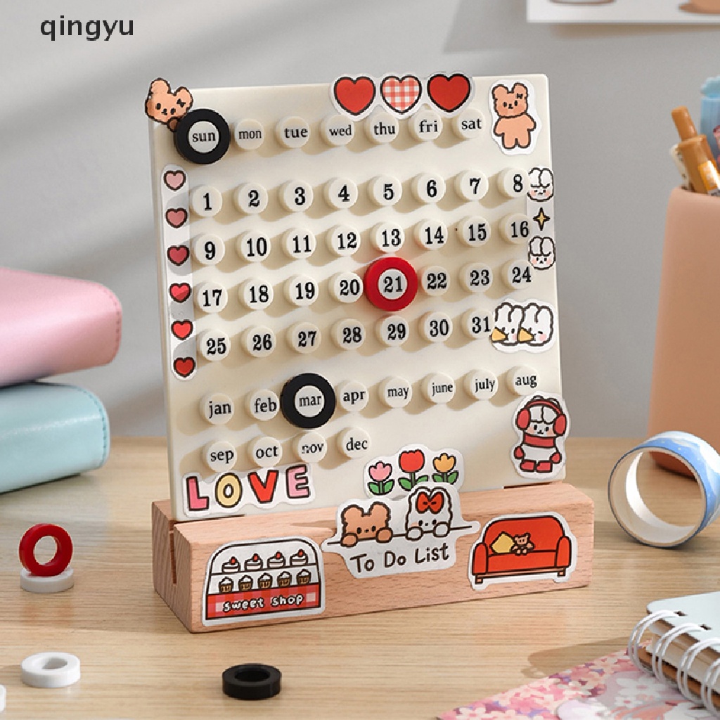 Qingyu Ins Lịch Để Bàn Thủ Công 3 Vòng Bằng Acrylic Trang Trí Nhà Cửa