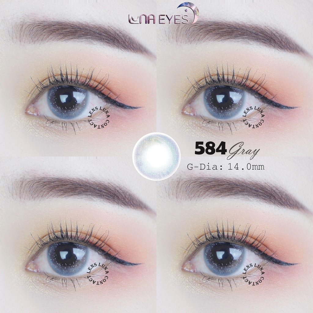 [1 year] Kính áp tròng LUNA EYES 584 GRAY - Lens size nhỏ