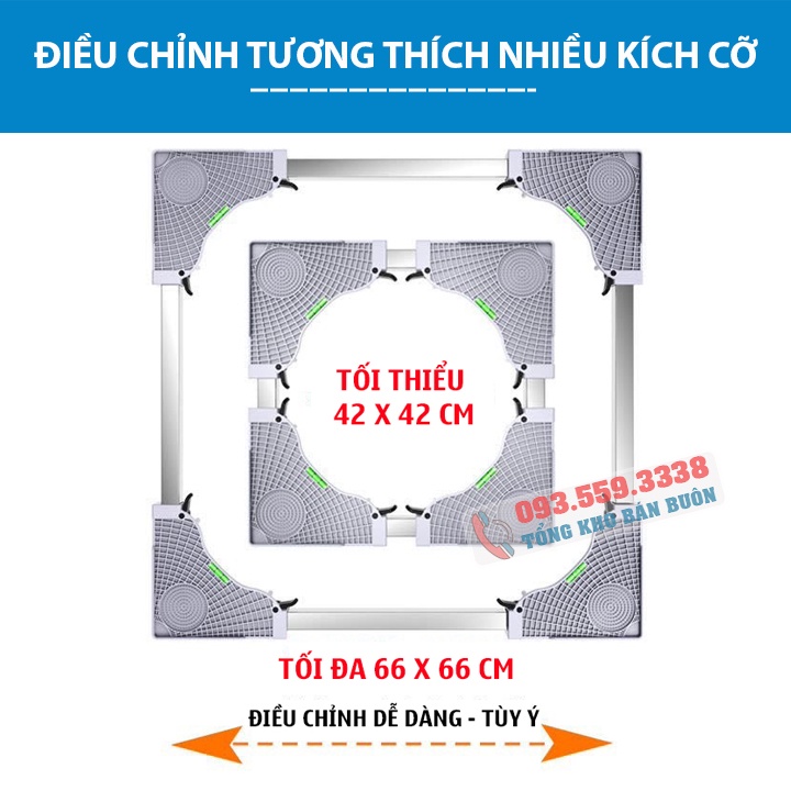 [ Hàng Cao Cấp ] Chân đế Máy Giặt - Tủ lạnh ErgoTek MG8T22CM / Chân Kệ Kê Máy 8 trụ đứng Cao 22 Cm Giặt Phòng Ngập Lụt