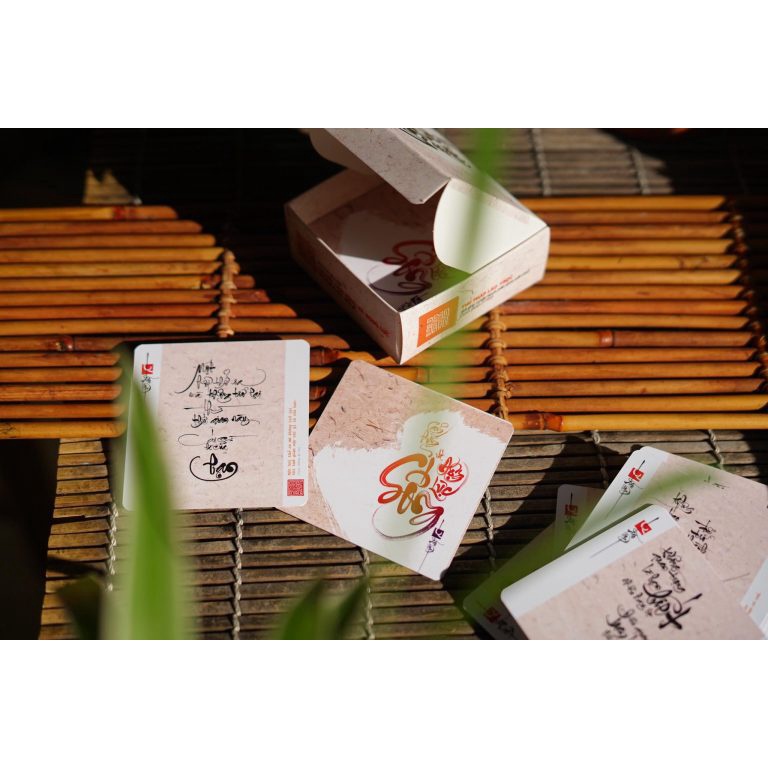 Bộ bài thư pháp CẢM HỨNG VÀ ĐỘNG LỰC SỐNG | Bộ 74 thẻ | 7.4cm x 7.4cm | Lá duyên