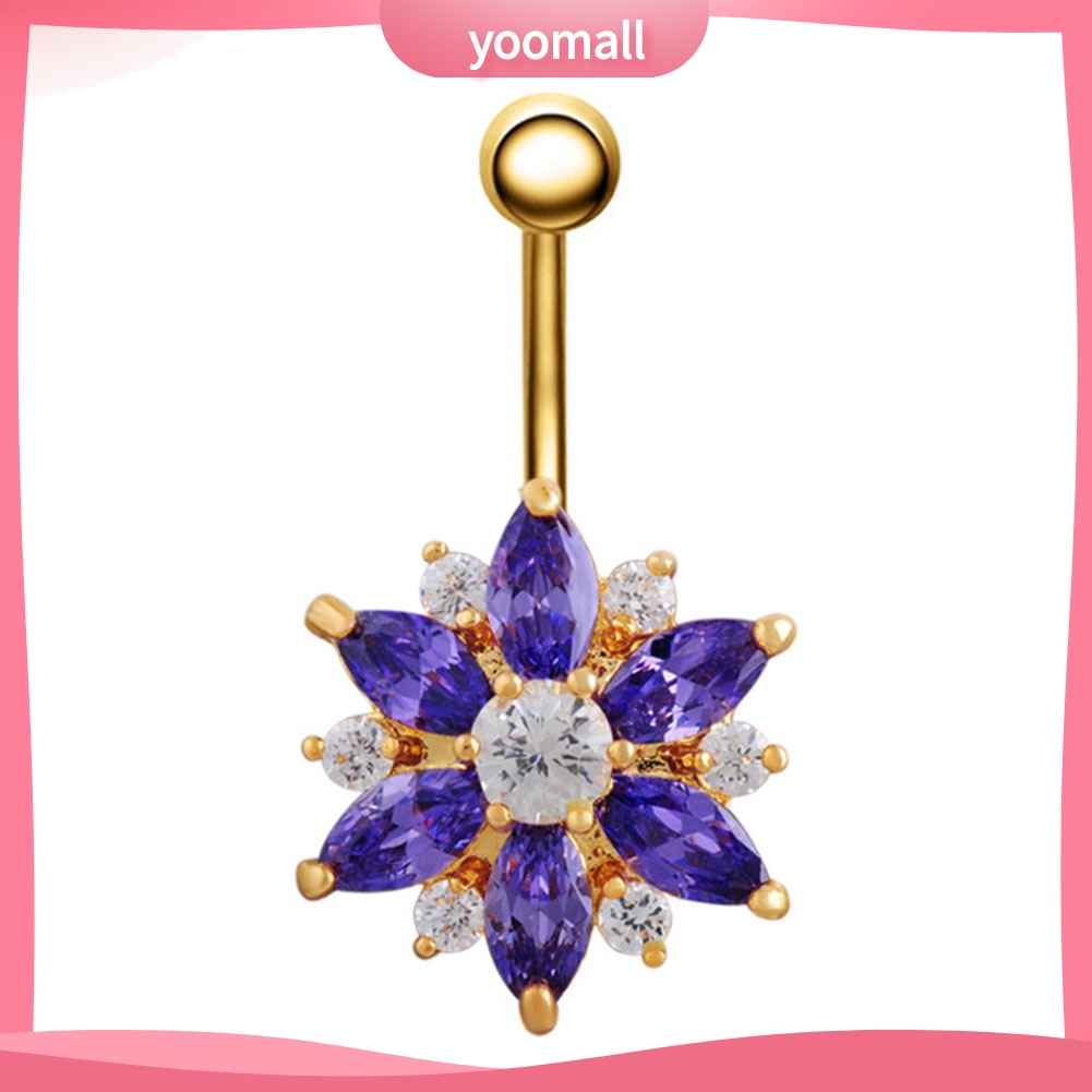 Khuyên Rốn Hình Hoa Đính Đá Thời Trang Cho Nữ