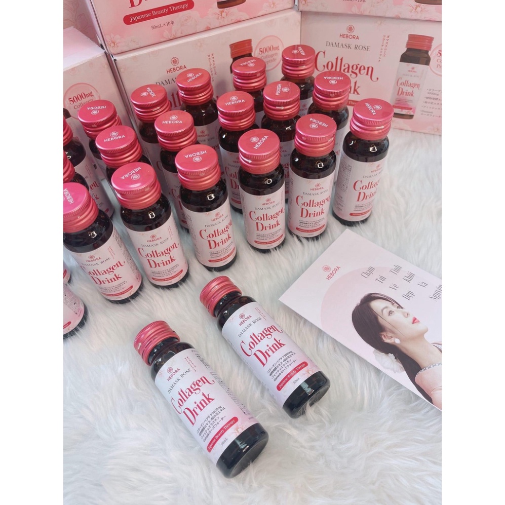 Nước Uống Hebora Collagen Drink Nhật Bản Hộp 10 Chai - Giúp Da Khoẻ Đẹp -Căng Bóng