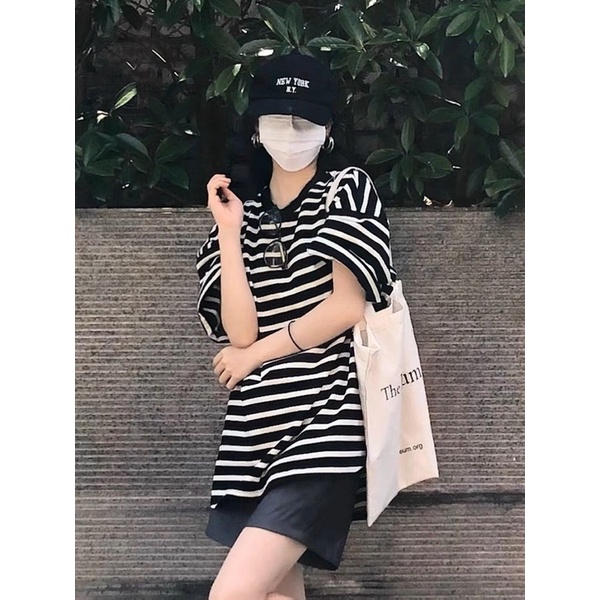 Áo thun kẻ đen trắng DA6