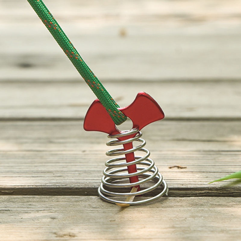 10 cái Sàn ván có thể điều chỉnh Lò xo Xương cá neo Lều Chốt khóa Ngoài trời Mái hiên Sàn cố định Móng tay cắm trại Móc lều