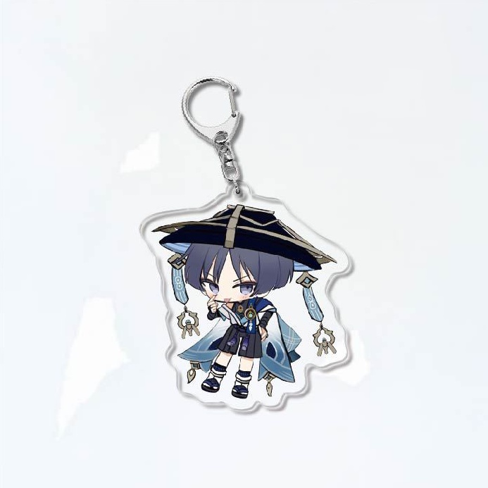 Móc Chìa Khóa Bằng Acrylic Hình Đũa Thần Hoạt Hình Sam Genshion Va Chạm