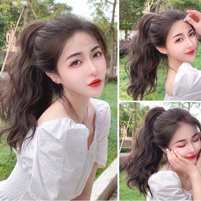 Tóc ngoạm xù sóng N42 40cm, tặng dưỡng
