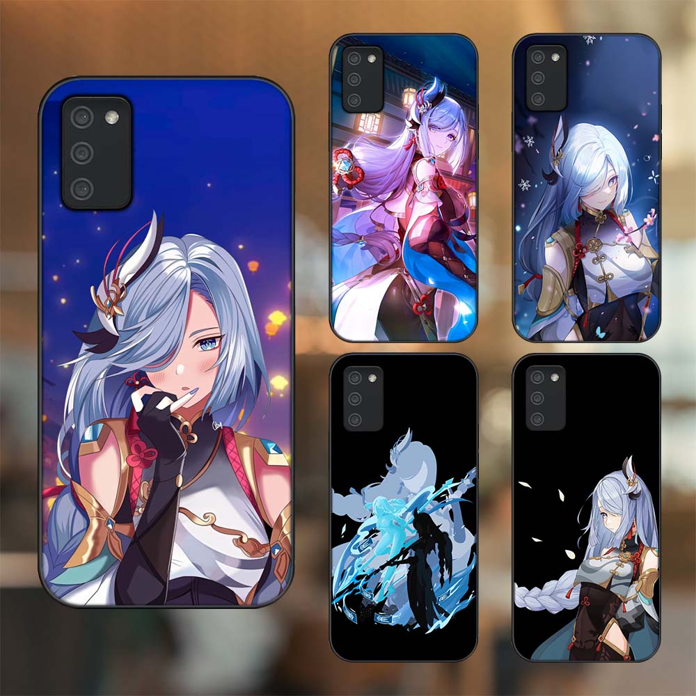 Ốp lưng Samsung A02s viền đen in hình Shenhe Genshin Impact