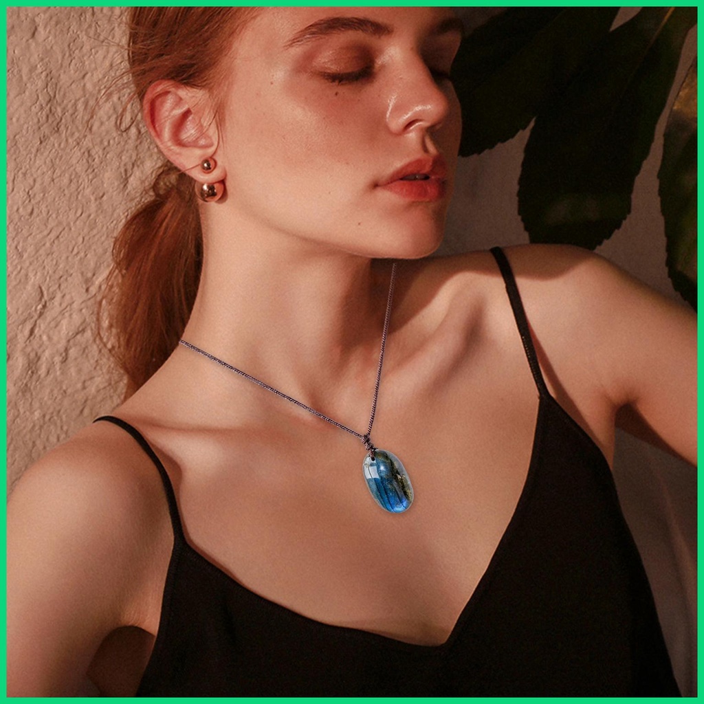 Mặt Dây Chuyền Bằng Đá Labradorite Tự Nhiên Hình Giọt Nước