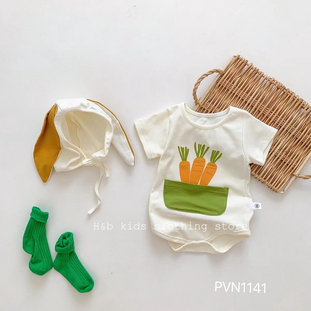 Quần áo trẻ em bộ body ngắn tay bodysuit áo liền quần bộ đồ liền thân Babyshop88 cho bé trai bé gái M29.01-1