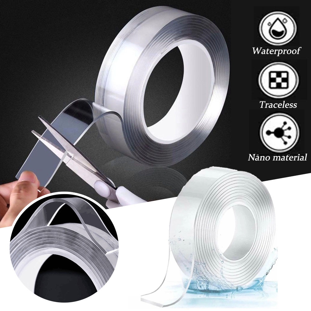 Cuộn Băng Keo Hai Mặt Nano Trong Suốt Dài 5M